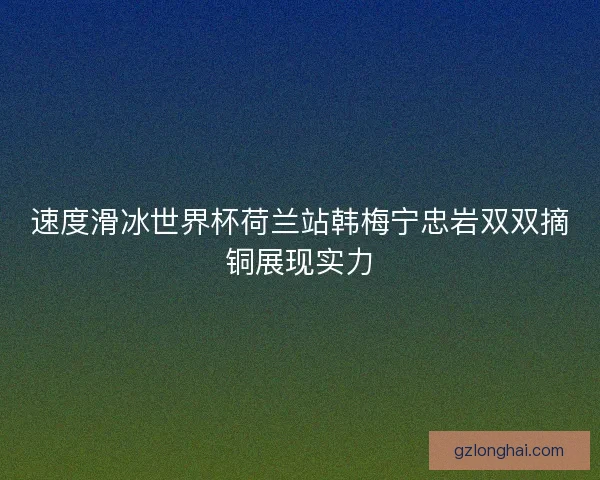速度滑冰世界杯荷兰站韩梅宁忠岩双双摘铜展现实力